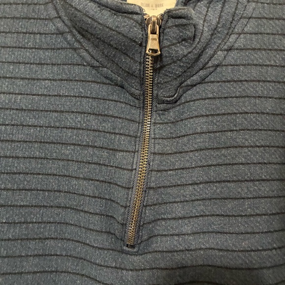 Julian & Mark Striped Quarter Zip Sweater Men’s L Navy Golf Long Sleeve - Picture 4 of 6